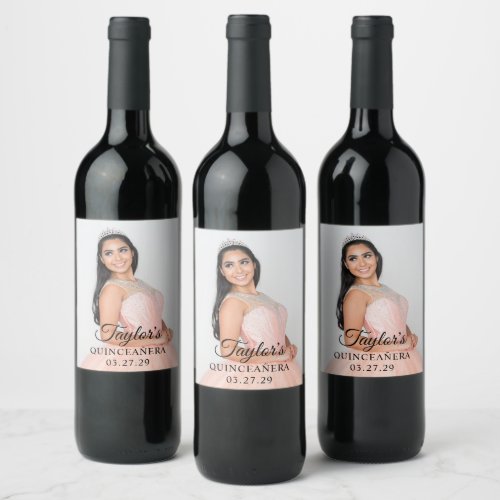 Quinceanera Dress Photo Wine Label