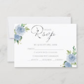 Quinceanera Dusty Blue Bilingual Response Card (Front)