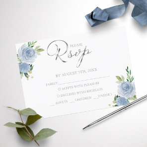 Quinceanera Dusty Blue Response Card