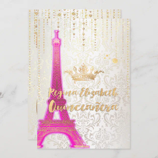 Quinceanera/Eiffel Tower/Parisian Princess/Purple Invitation Zazzle
