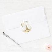 Quinceanera Eiffel Tower Personalized Classic Round Sticker (Envelope)