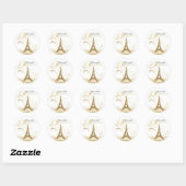 Quinceanera Eiffel Tower Personalized Classic Round Sticker (Sheet)