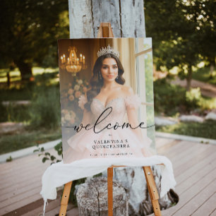 Quinceañera Elegant Photo Welcome Sign