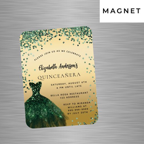 Quinceanera emerald green dress luxury party magnet