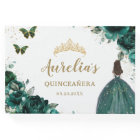 QUINCEAÑERA Emerald Green Floral Roses Princess