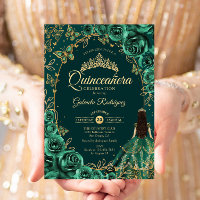 Quinceanera Emerald Green Gold
