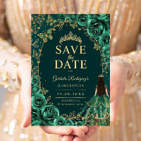 Quinceanera Emerald Green Gold