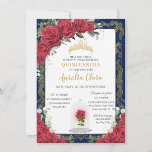 DIY Rose Gold Quinceanera Scroll Invitations | Zazzle