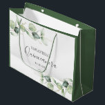 Quinceanera Eucalyptus 15th Birthday Party Large Gift Bag<br><div class="desc">TIP: Matching items available in this collection. Our botanical eucalyptus birthday collection features watercolor foliage and modern typography in dark gray text. Use the "Customize it" button to further re-arrange and format the style and placement of text. Could easily be repurpose for other special events like anniversaries, baby shower, birthday...</div>