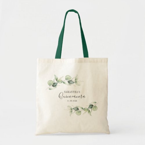 Quinceanera Eucalyptus 15th Birthday Party Tote Bag