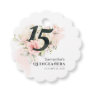 Quinceanera Eucalyptus Pink Floral 15th Birthday Favor Tags