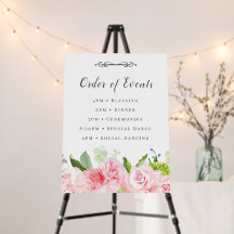 Quinceañera Event Order of Events Board Sign