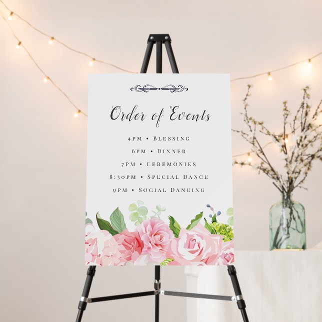 Quinceañera Event Order of Events Board Sign (In Situ (Stand))