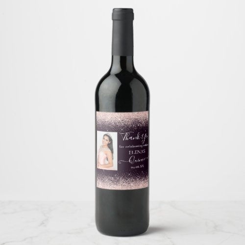 Quinceaera Event Wine Favor Label Personalized