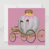 Quinceanera Fairy Tale Princess Carriage pink Invitation (Back)