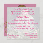 Quinceanera Fairy Tale Princess Carriage pink Invitation (Front/Back)