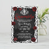 Quinceanera Fairytale Castle Rose & Thorn Princess Invitation (Standing Front)