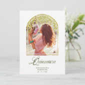 Quinceañera Fancy Arch Effect Wisteria Flowers Invitation (Standing Front)