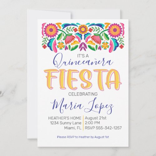 Quinceaera Fiesta birthday party Invitation