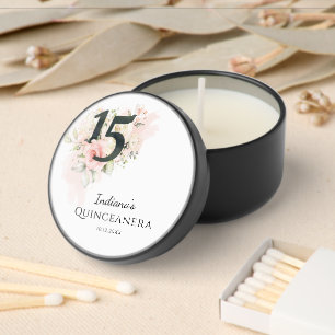 Quinceanera Floral 15th Birthday Mini Candle Favors