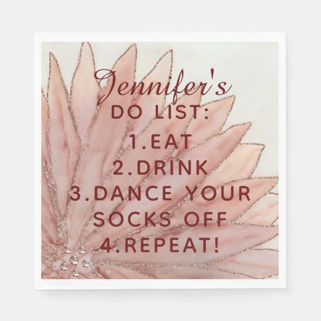 Quinceanera Floral Do List Napkins (Front)