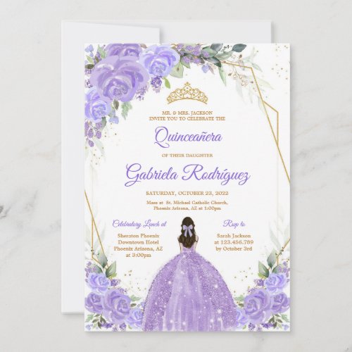 Quinceanera Floral Invitation