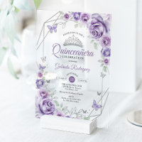 Quinceanera Floral Lilac Purple Silver