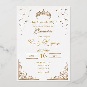 Quinceanera Foil Invitation