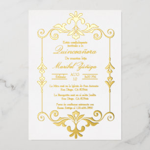 Quinceañera foil invitation 