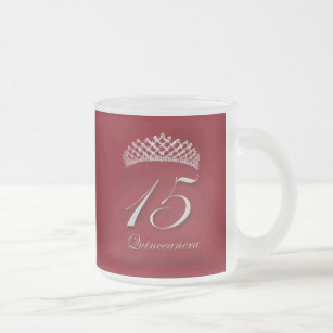 Quinceañera for the 15th birthday frosted glass coffee mug