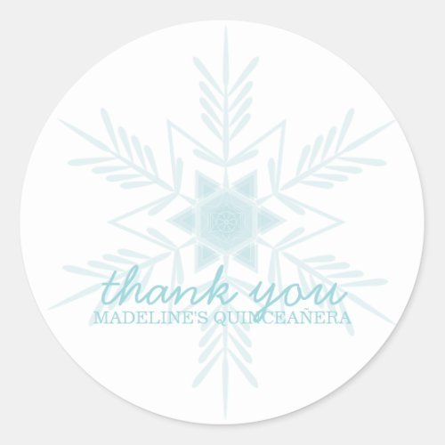 QUINCEAERA frozen WINTER WONDERLAND favor Classic Round Sticker