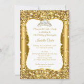 Quinceanera Glitter Fairytale Gold Carriage Party Invitation (Back)