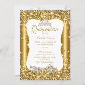 Quinceanera Glitter Fairytale Gold Carriage Party Invitation (Front)
