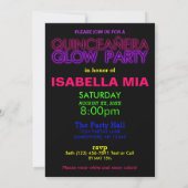 Quinceanera GLOW PARTY Birthday Invitation (Back)