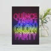 Quinceanera GLOW PARTY Birthday Invitation (Standing Front)
