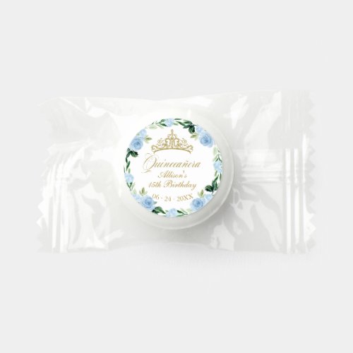 Quinceanera God Tiara Baby Blue Floral Life Saver Mints