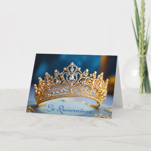 Quinceanera Gold Crown Card