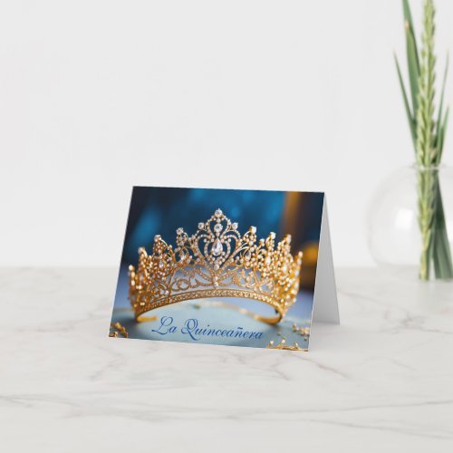 Quinceanera Gold Crown Card