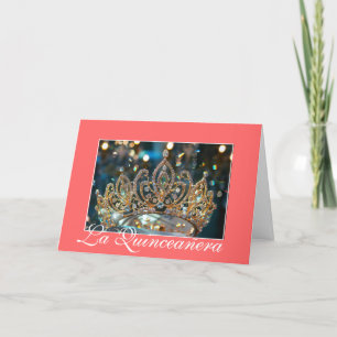 Quinceanera Gold Crown Card