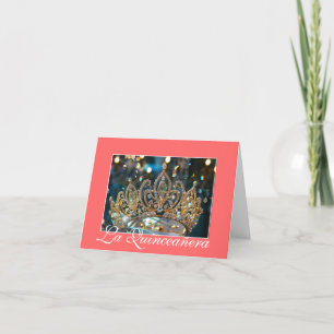 Quinceanera Gold Crown Card