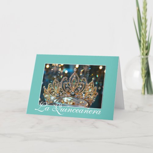 Quinceanera Gold Crown Card