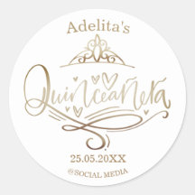 Quinceañera gold effect 15th birthday