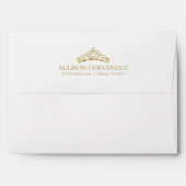Quinceanera Gold Foil Pink Blue Floral Envelope (Back (Top Flap))
