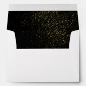 Quinceanera Gold Glitter On Black Envelope (Back (Bottom))