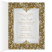Quinceanera Gold Glitter White Pearl Tiara Photo (Inside (Right))