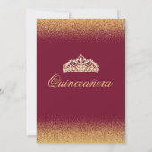 Quinceanera Gold & Sparling Invitations (Back)