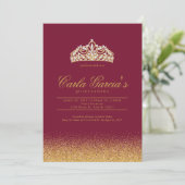 Quinceanera Gold & Sparling Invitations (Standing Front)