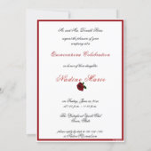 Quinceanera Gold Stars Red Ruby & Red Roses Invitation (Back)