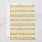 Quinceanera - Gold Stripes Pink Invitation (Back)