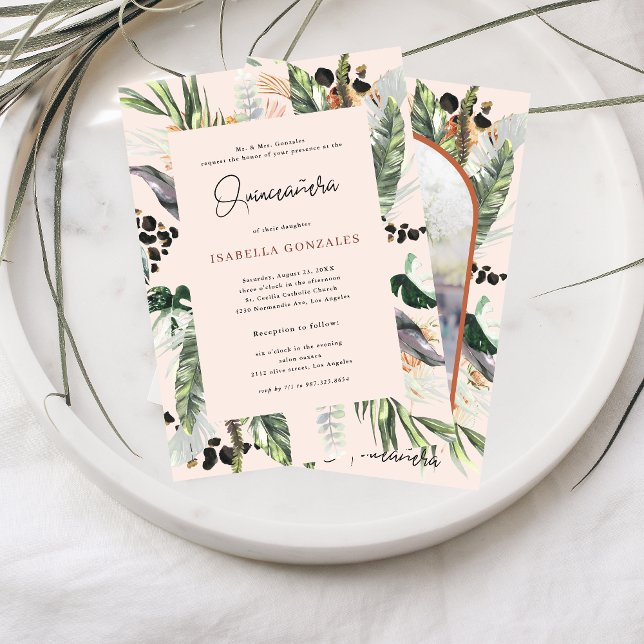 Quinceañera | Greenery & Terra Cotta Jungle Invitation (Creator Uploaded)